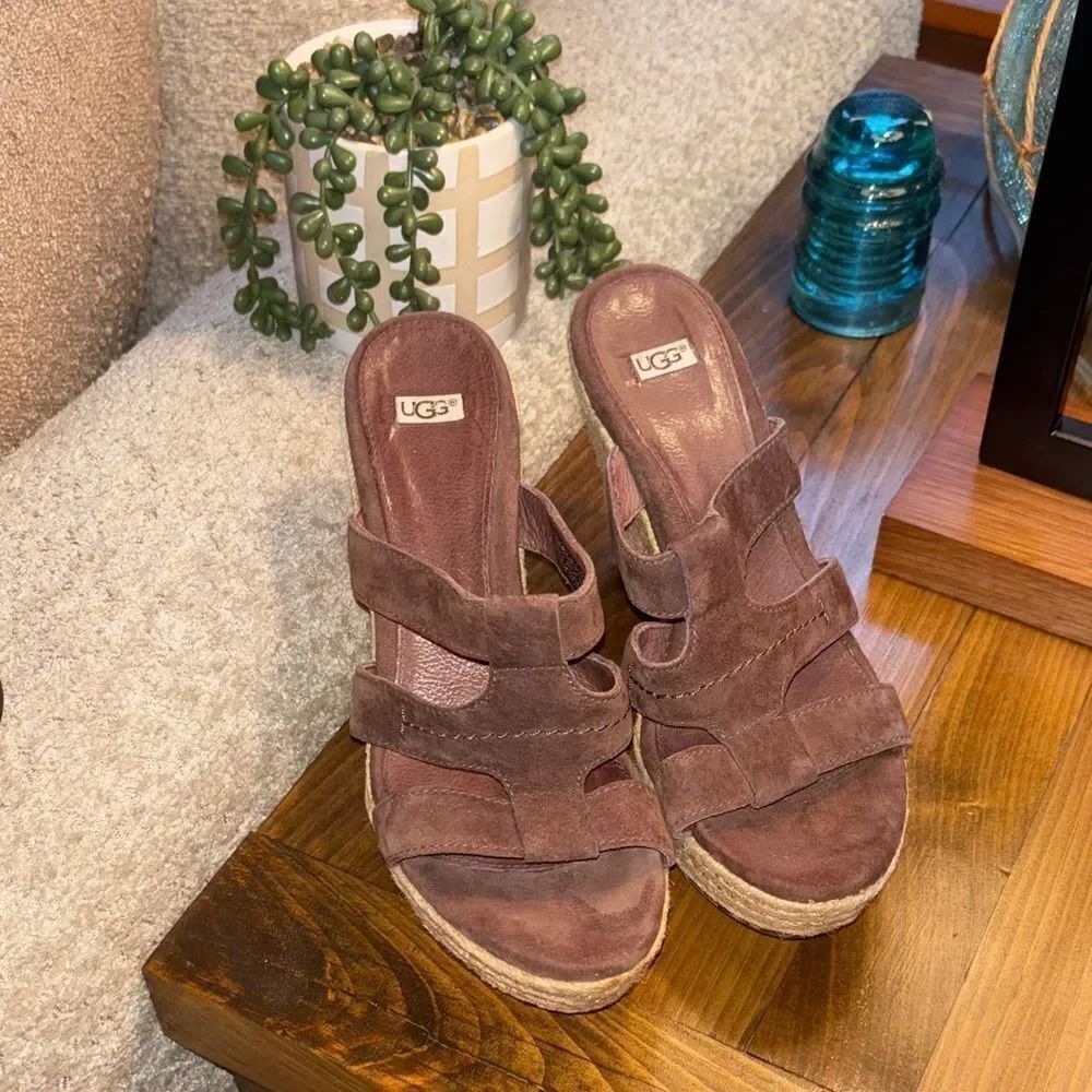 UGG Women's Chocolate Suede Wedges